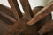 Vintage Ox Cart Wheel on Stand