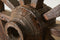 Vintage Ox Cart Wheel on Stand