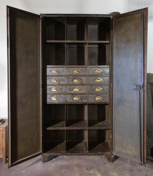 Vintage Metal Factory Cabinet