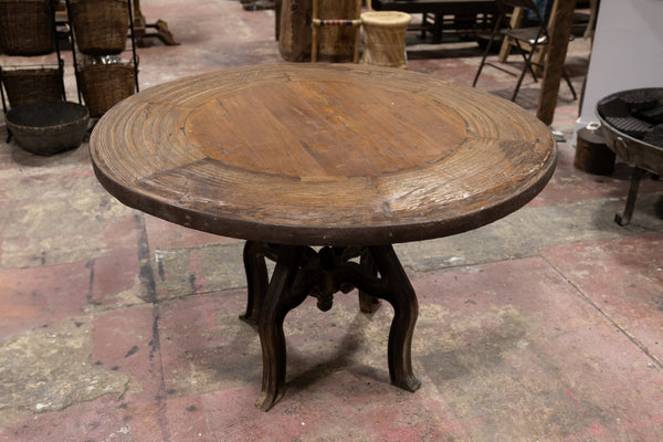 Ox Cart Wheel Table