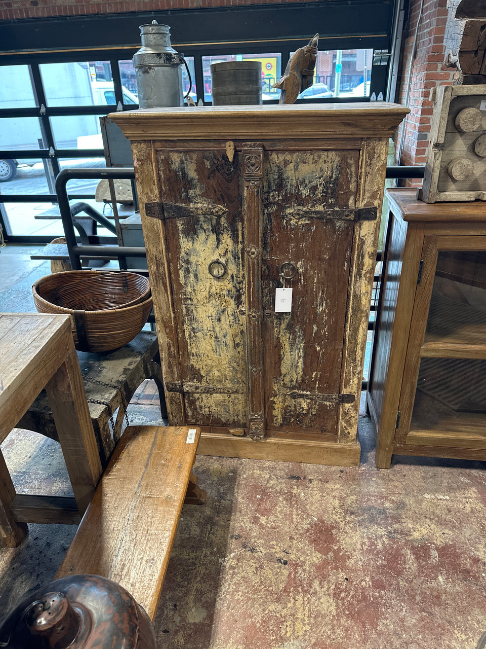 Distressed Teak Cabinet