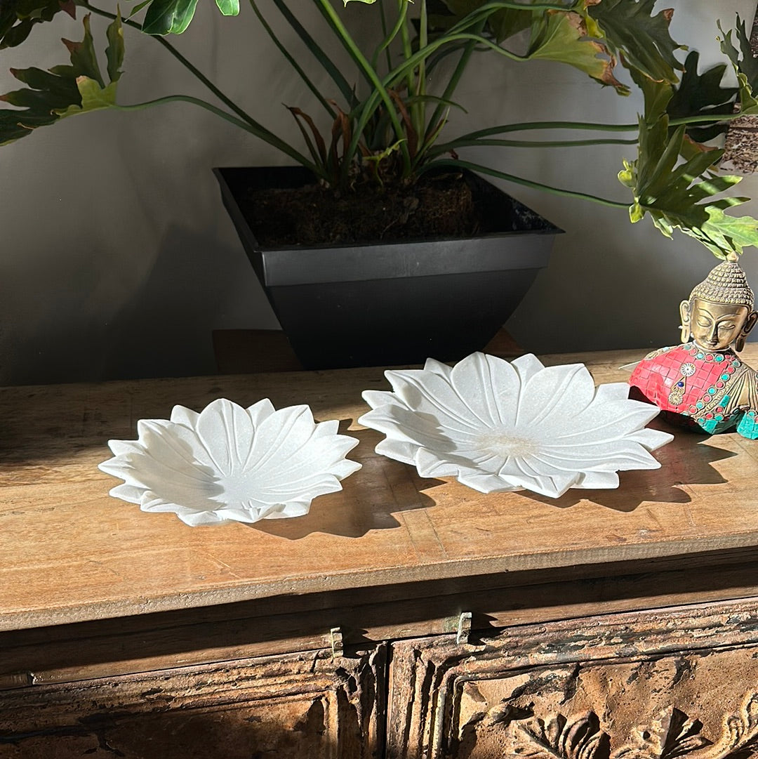 Marble Lotus Flower Bowls