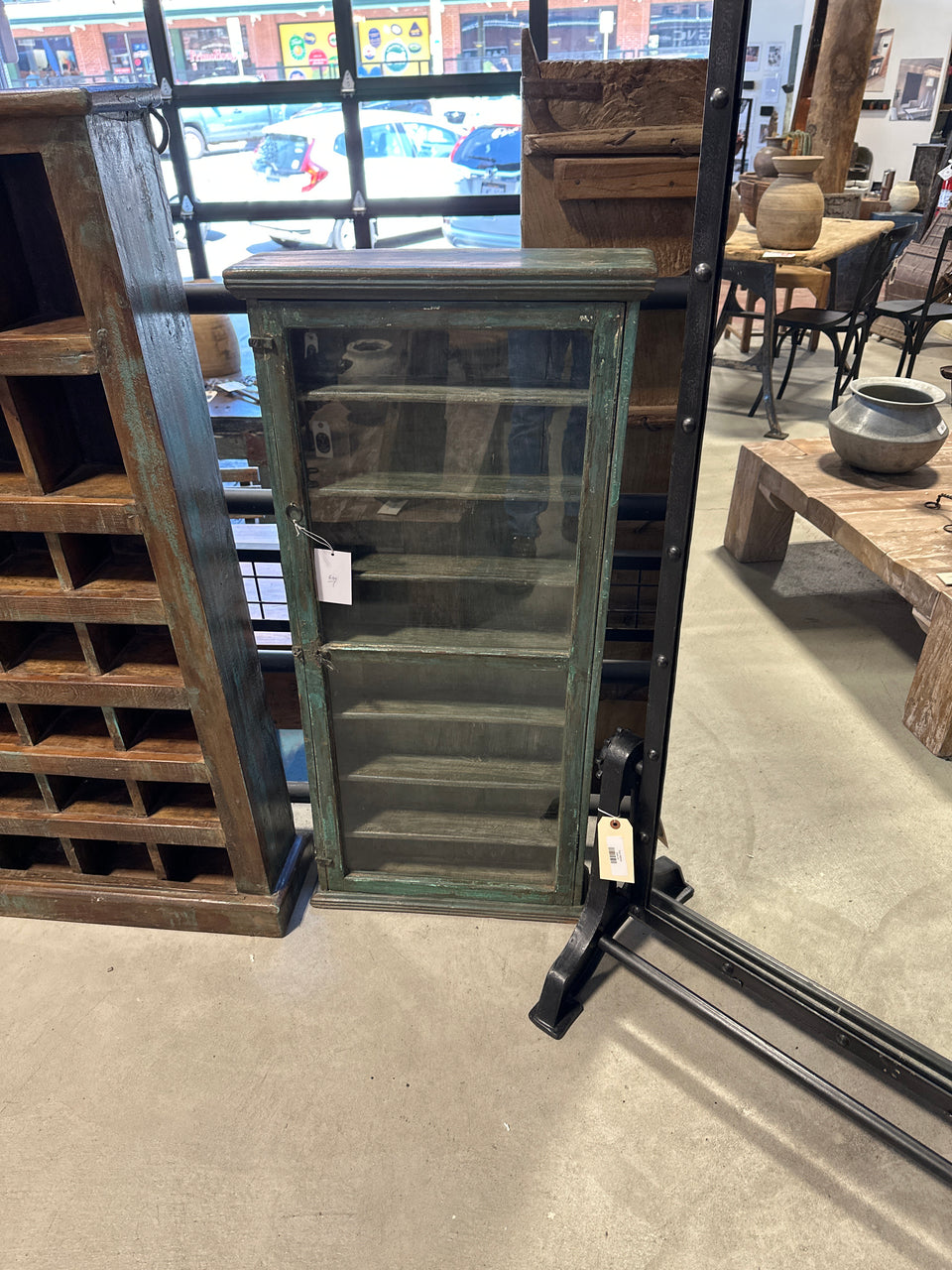 Teak Wall Display Cabinet