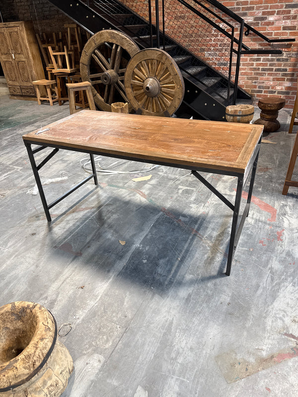 Teak & Iron Folding Dining Table