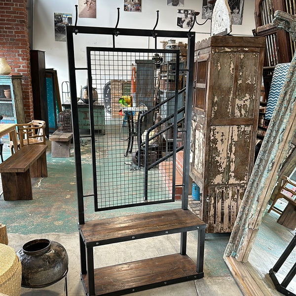Iron Teak Entry Bench