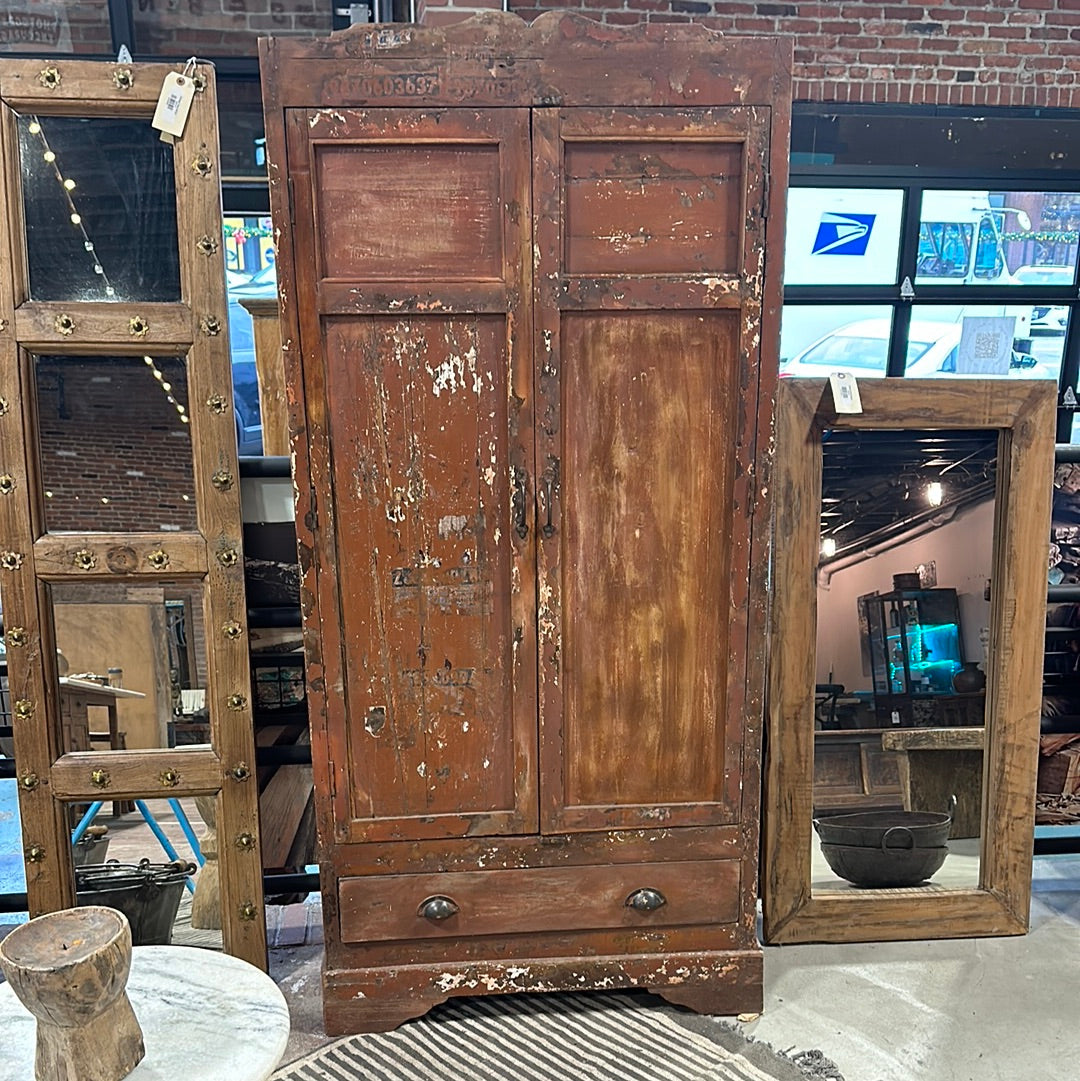 Vintage Distressed Factory Cabinet