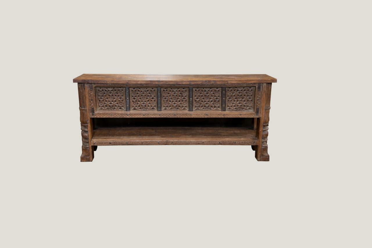 Carved Teak Console