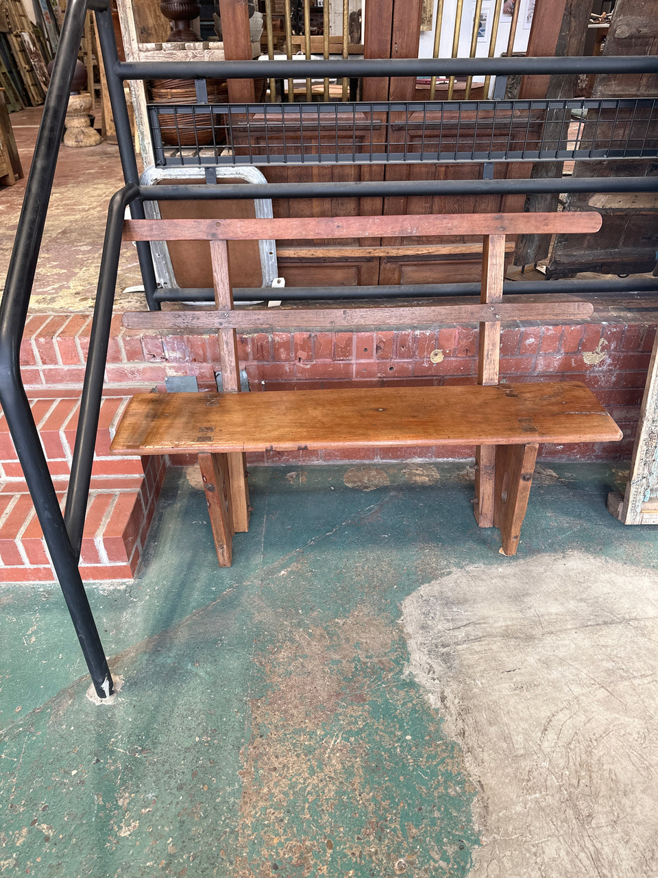 Teak Bench w Back