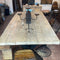 Teak plank dining table