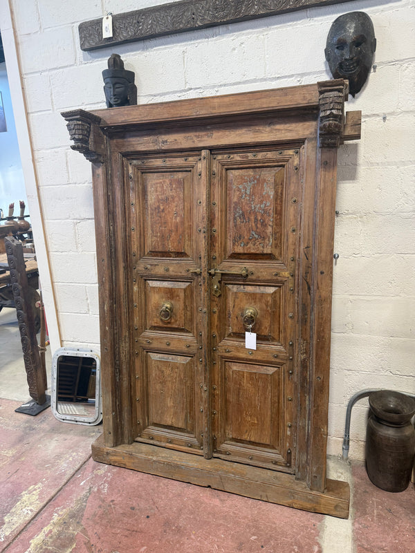 Vintage Teak Haveli Door w Frame