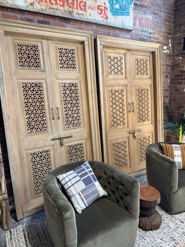 Large Vintage Teak Doors