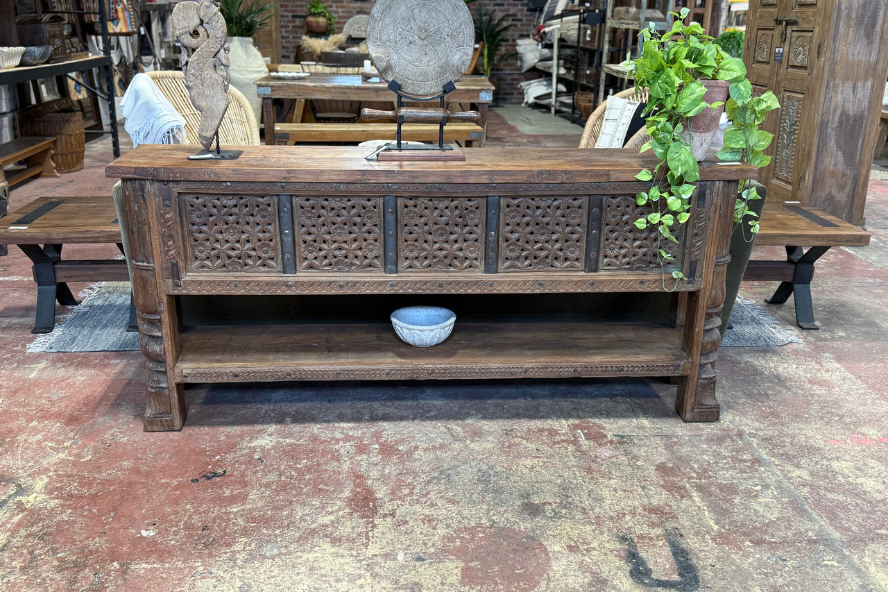 Carved Teak Console