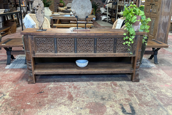 Carved Teak Console