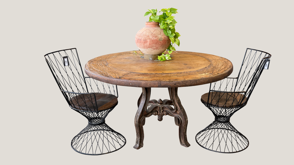 Ox Cart Wheel Table