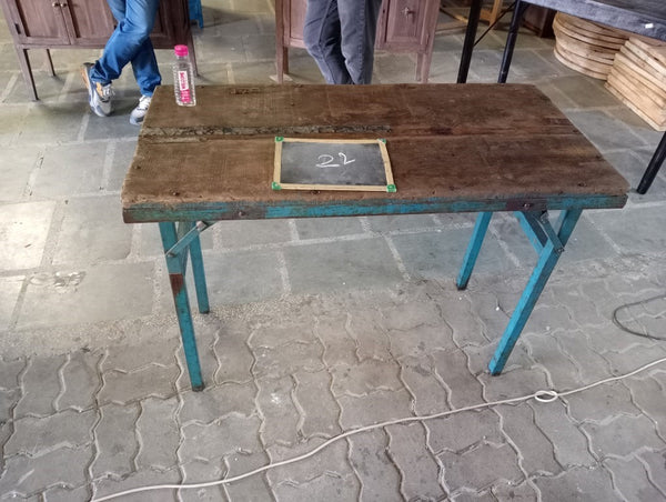 Small Teak & Metal Folding Table