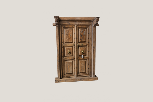 Vintage Teak Haveli Door w Frame