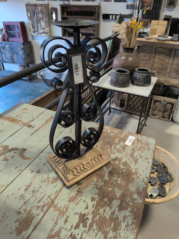 Iron Scroll Candle Stand