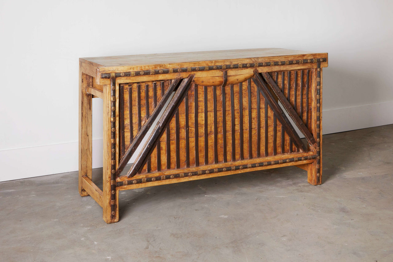 Vintage Teak Console Table w Drawers