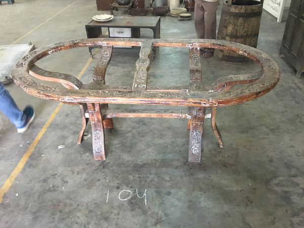 Carved Glass Top Table