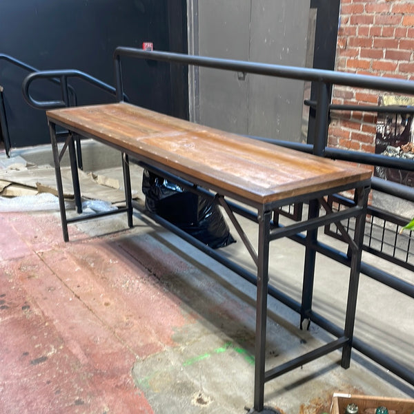 Iron Folding Console w Wdn Top